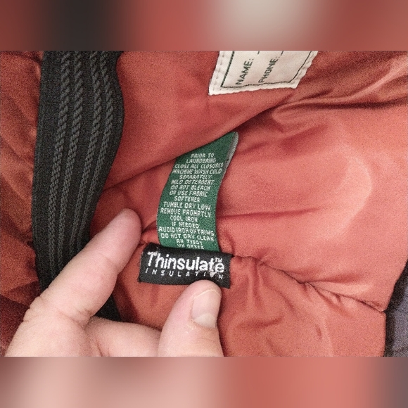 LL Bean Orange Kids ski jacket 14-16, thinsulate, waterproof - Picture 6 of 15